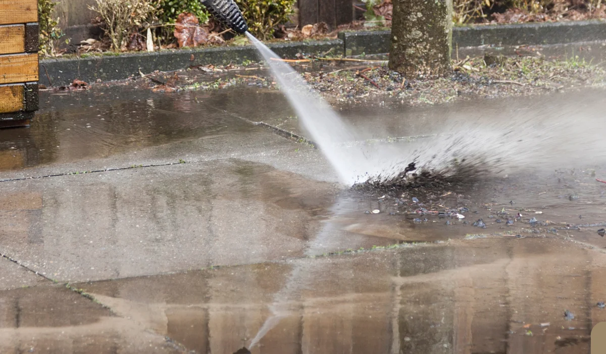 Block paving after pressure washing in Sunderland